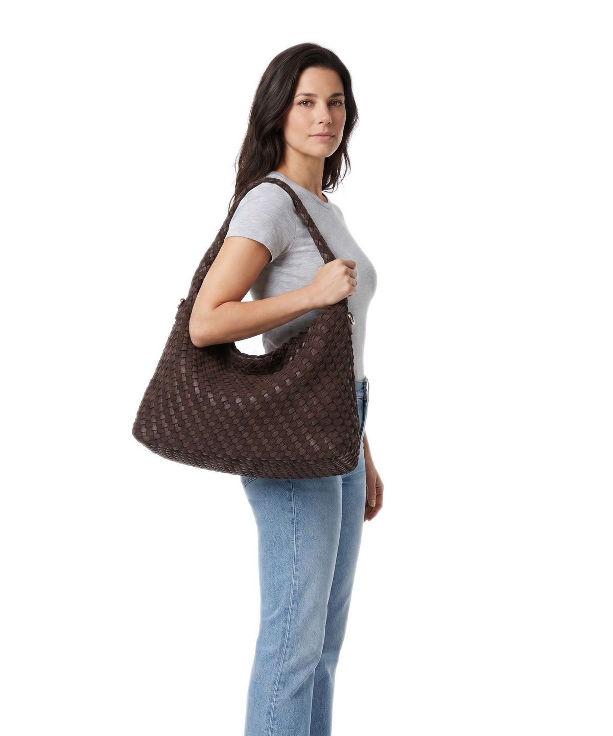 Dune London Deliberate L Hobo bag dark brown