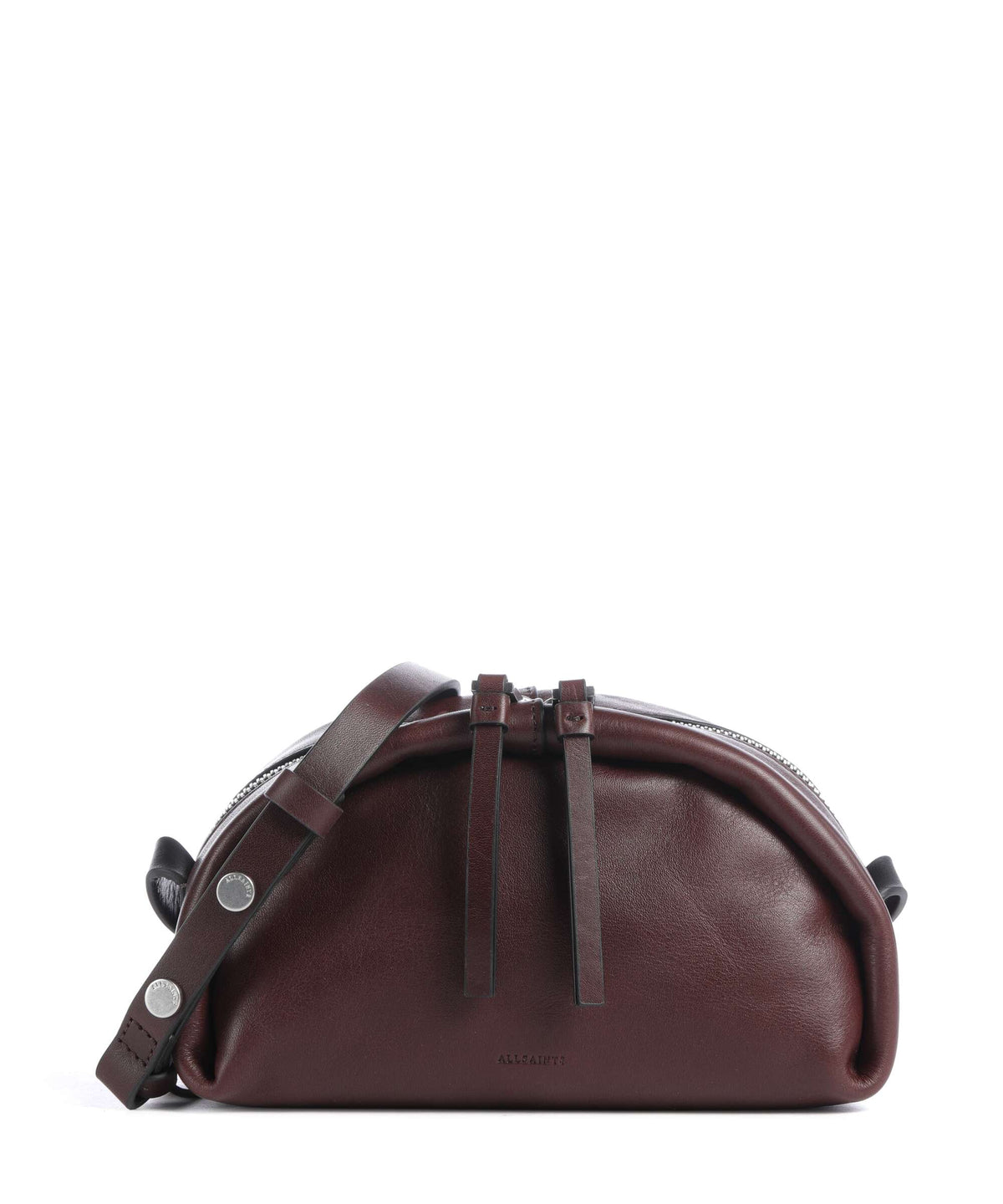 AllSaints Rosalie Arc Crossbody bag burgundy red