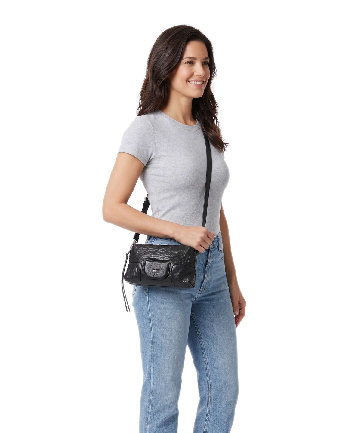 AllSaints Ares Micro Crossbody bag black/silver