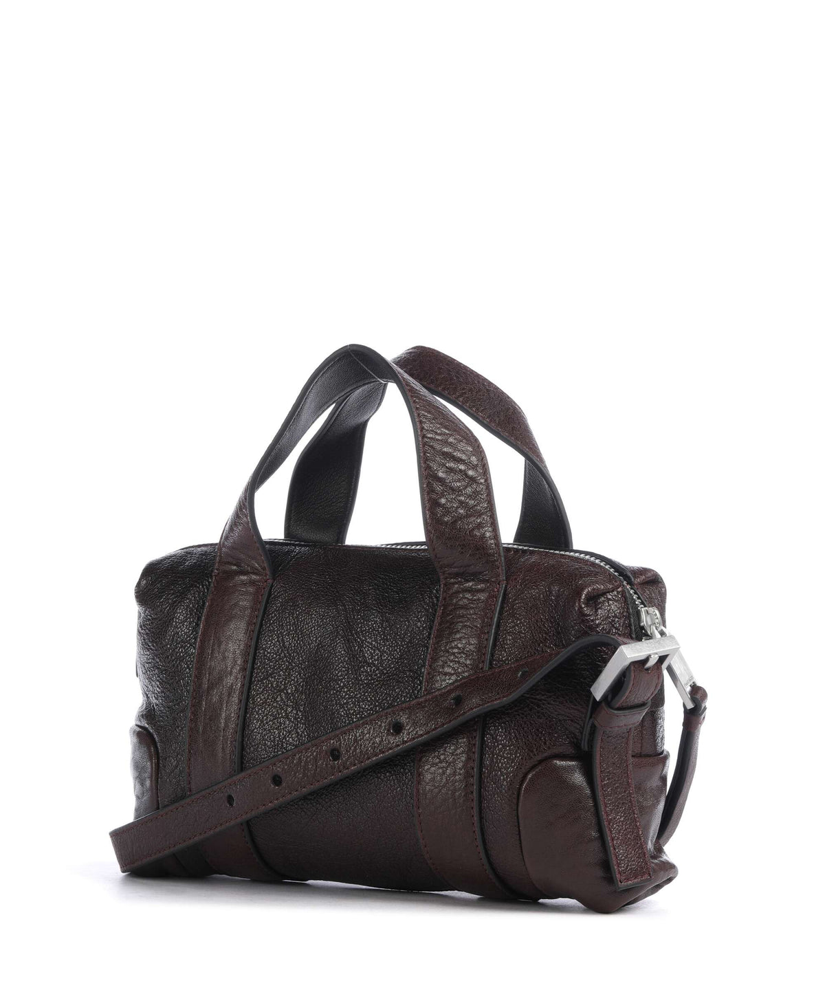 AllSaints Ares Compact Crossbody bag burnt umber red/silver