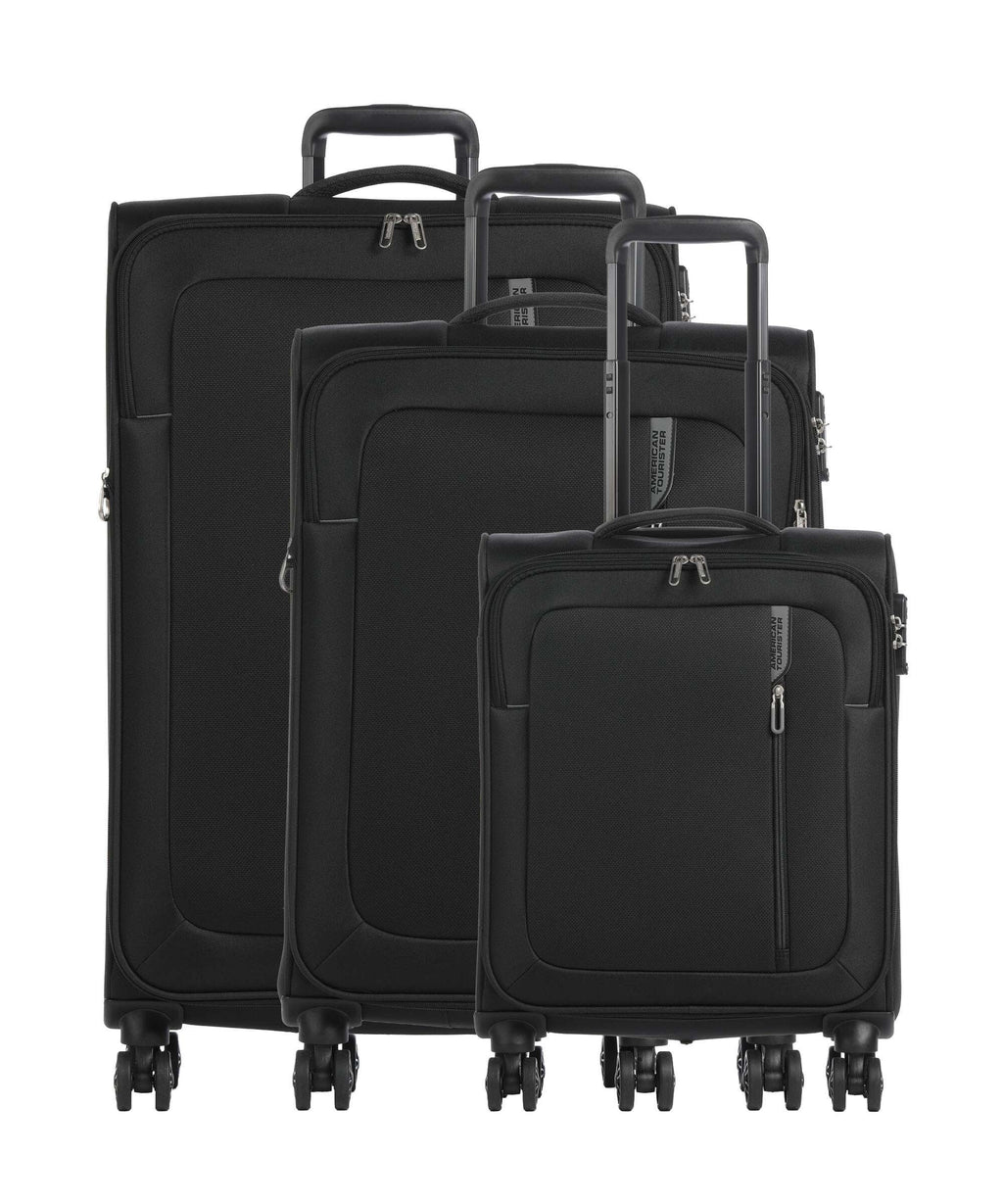 American Tourister Nitestream Suitcase set (4 wheels) black/grey