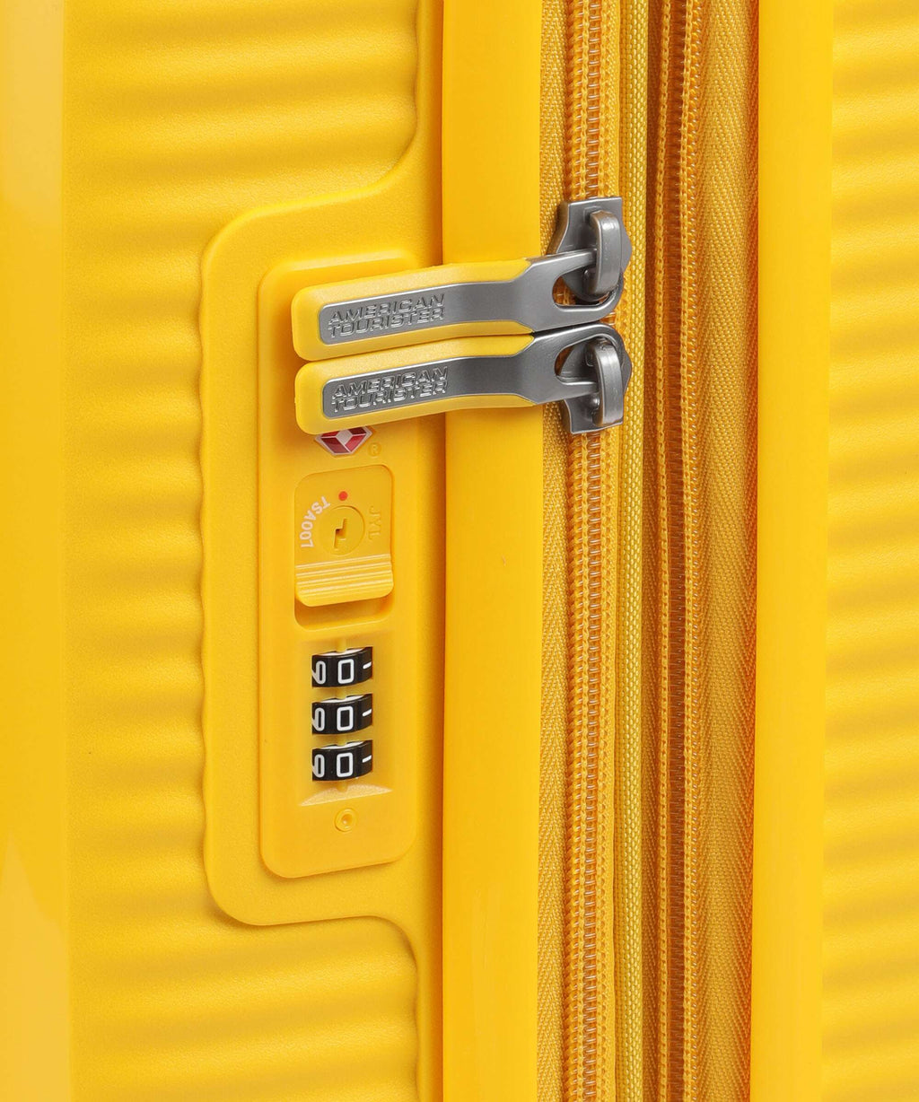 American Tourister Soundbox Spinner (4 wheels) golden yellow