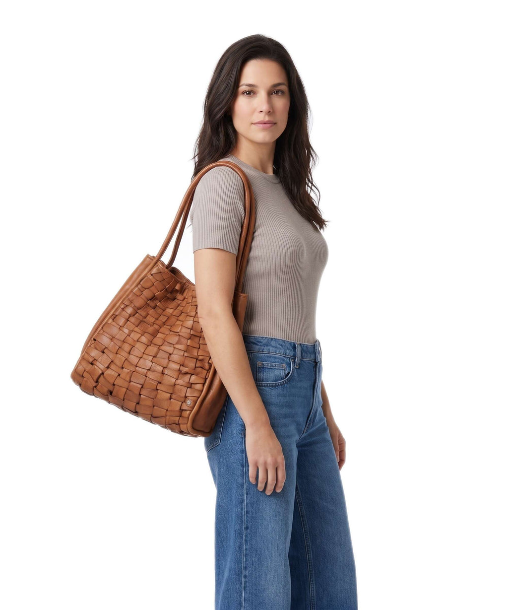Depeche Warsaw Tote bag vintage cognac