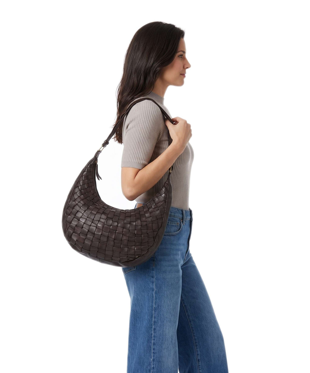 Depeche Warsaw Hobo bag dark brown