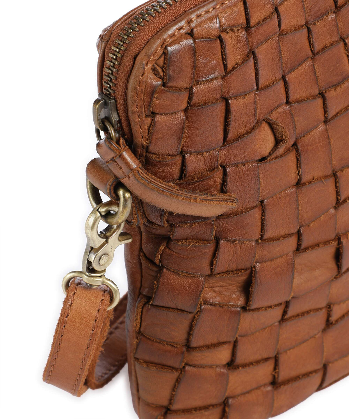 Depeche Warsaw Phone bag vintage cognac