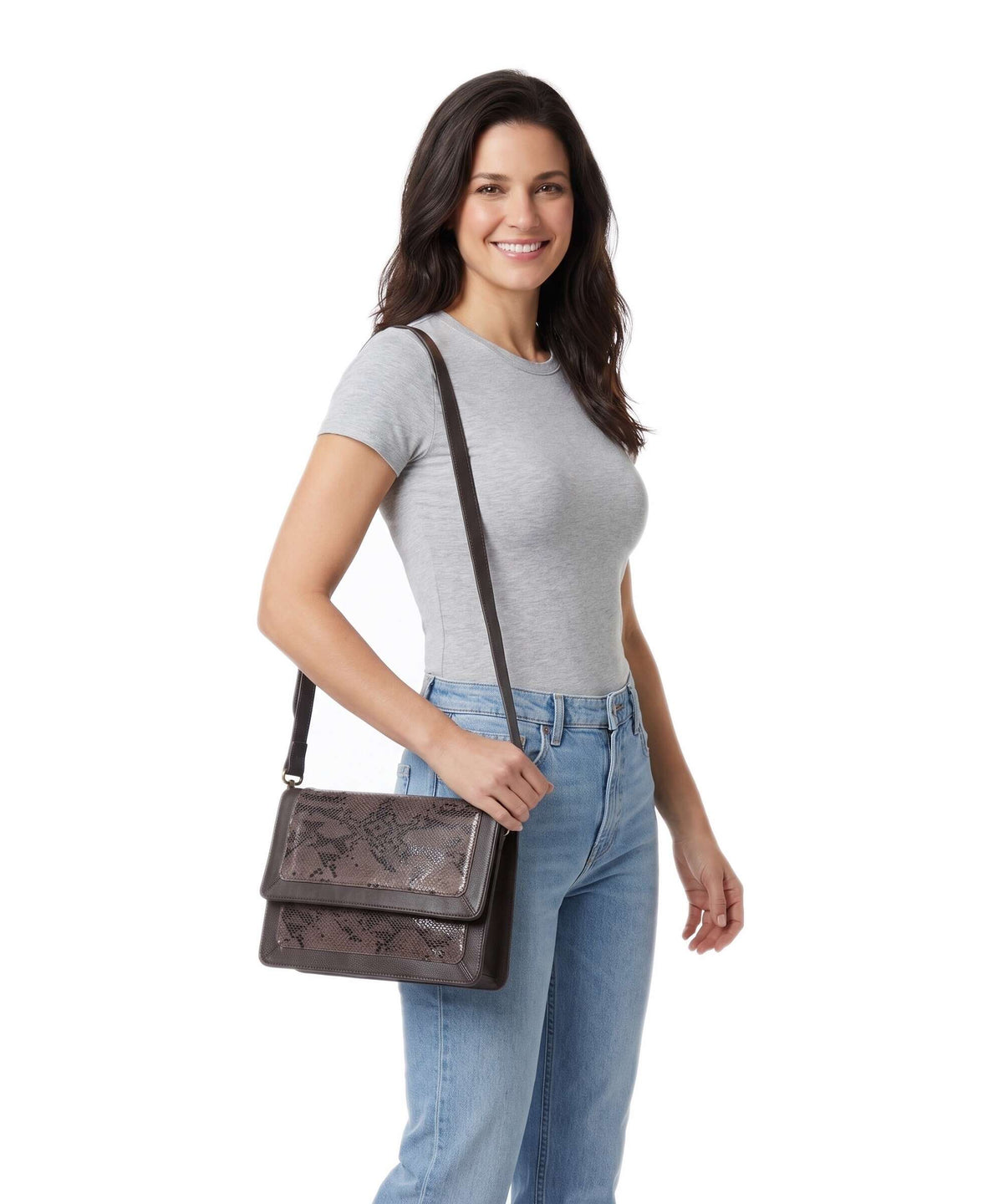 Depeche Fashion Favourites Crossbody bag mocca snake