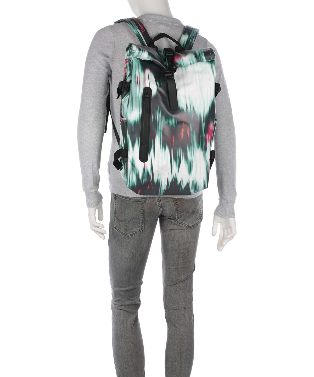 Rains Large Rolltop backpack blur