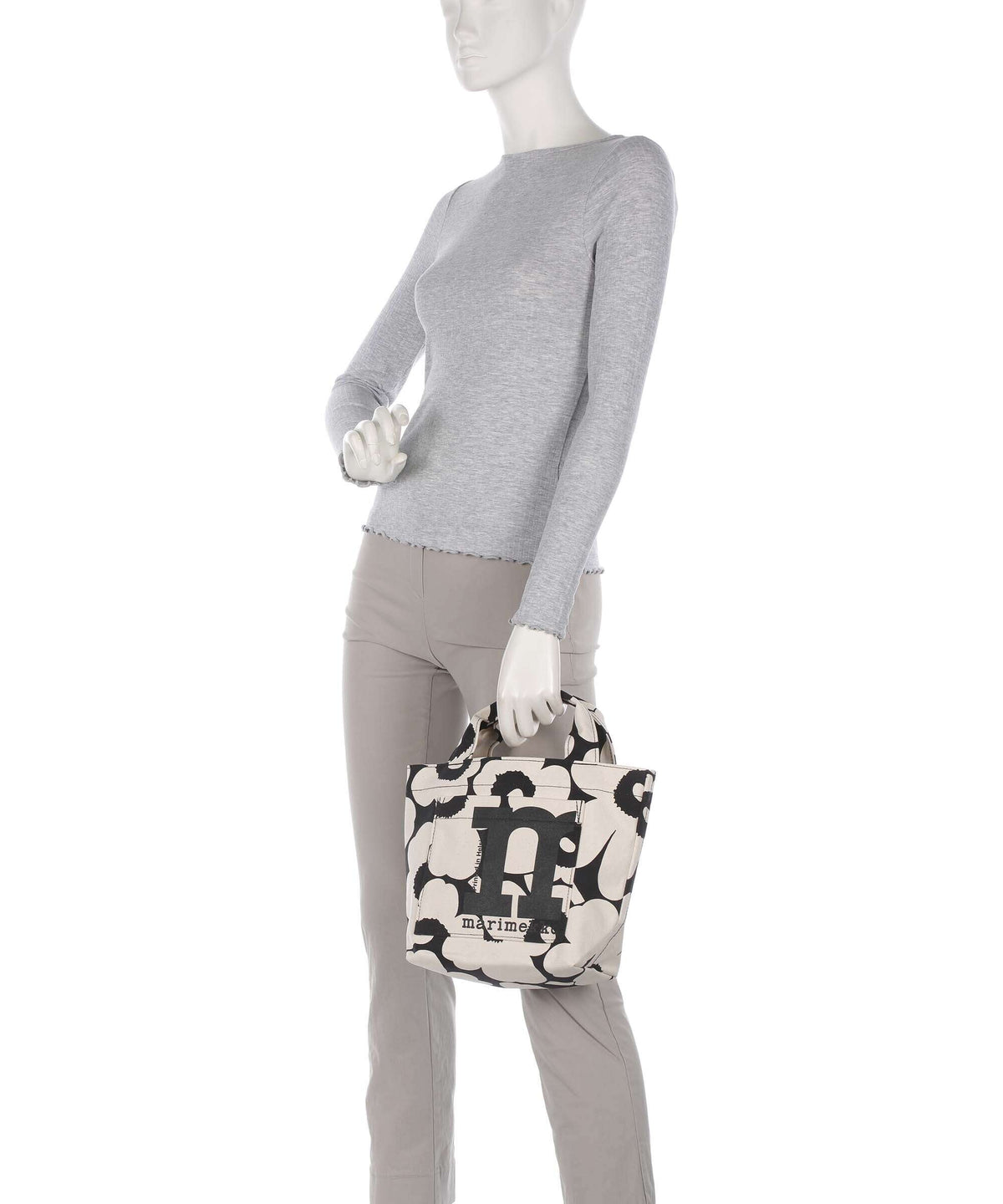 Marimekko Mono Unikko Mini Handbag cotton/black