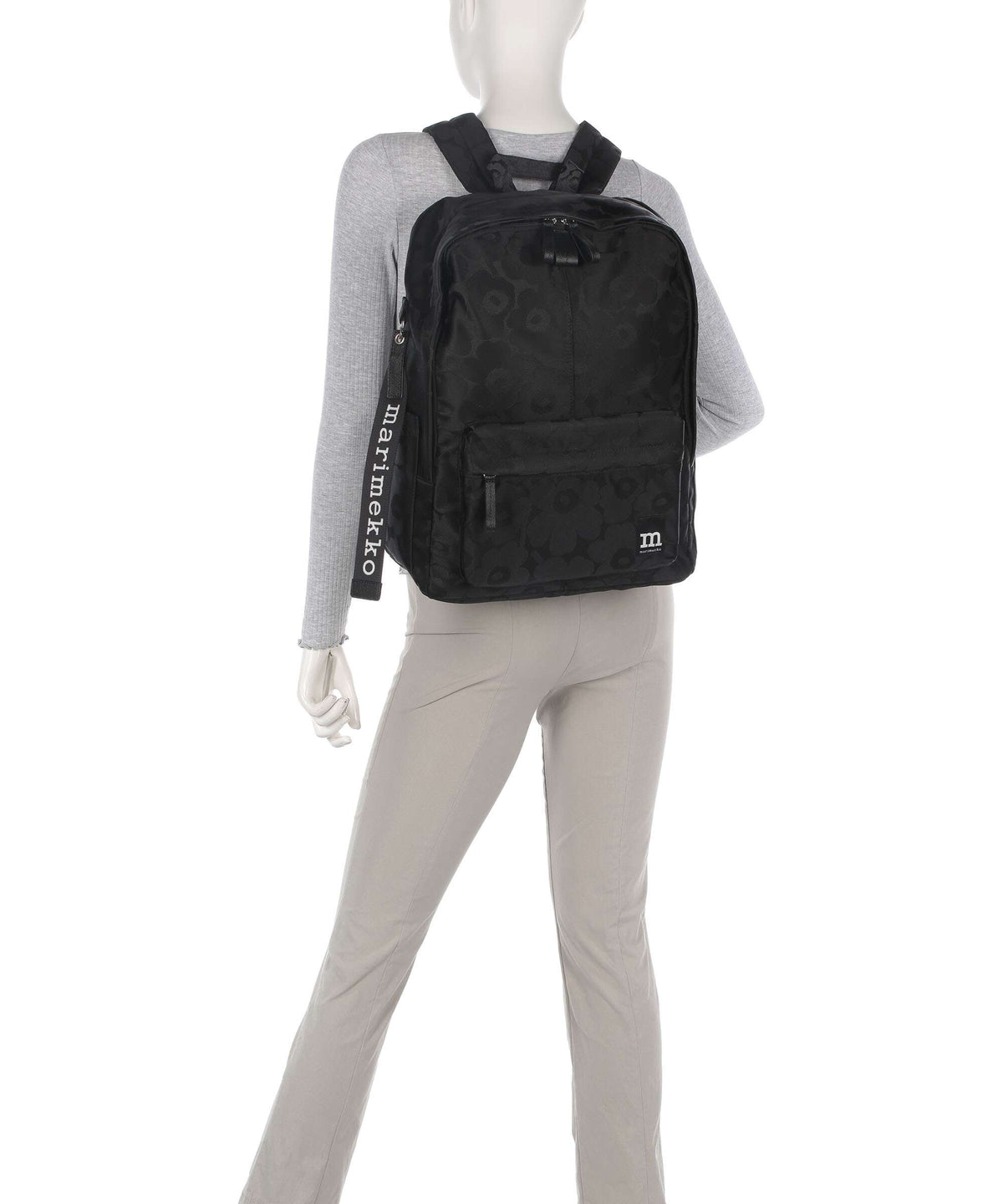 Marimekko Zip Top Unikko Backpack black