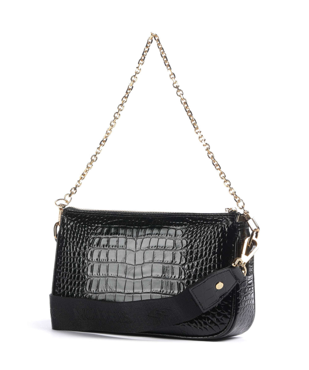 Maison Mollerus Croco Zell Shoulder bag classic schwarz