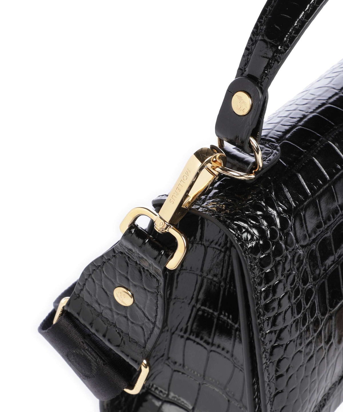 Maison Mollerus Croco Romont Handbag classic schwarz