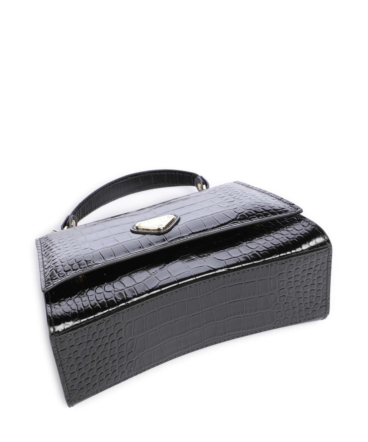 Maison Mollerus Croco Romont Handbag classic schwarz