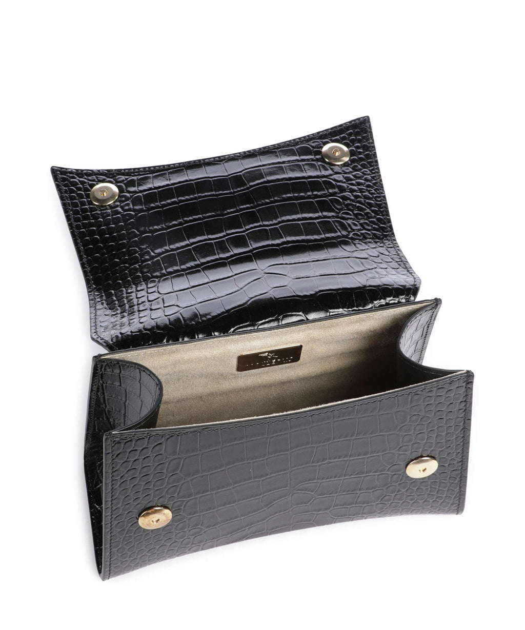 Maison Mollerus Croco Romont Handbag classic schwarz