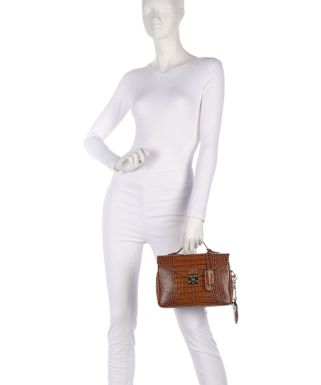 Maison Mollerus Croco Marly Crossbody bag honey braun
