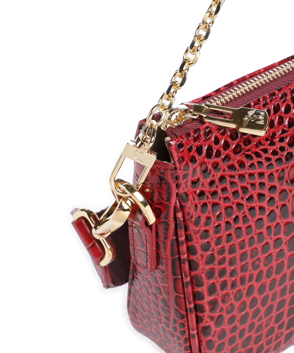 Maison Mollerus Croco Zell Shoulder bag antique rot