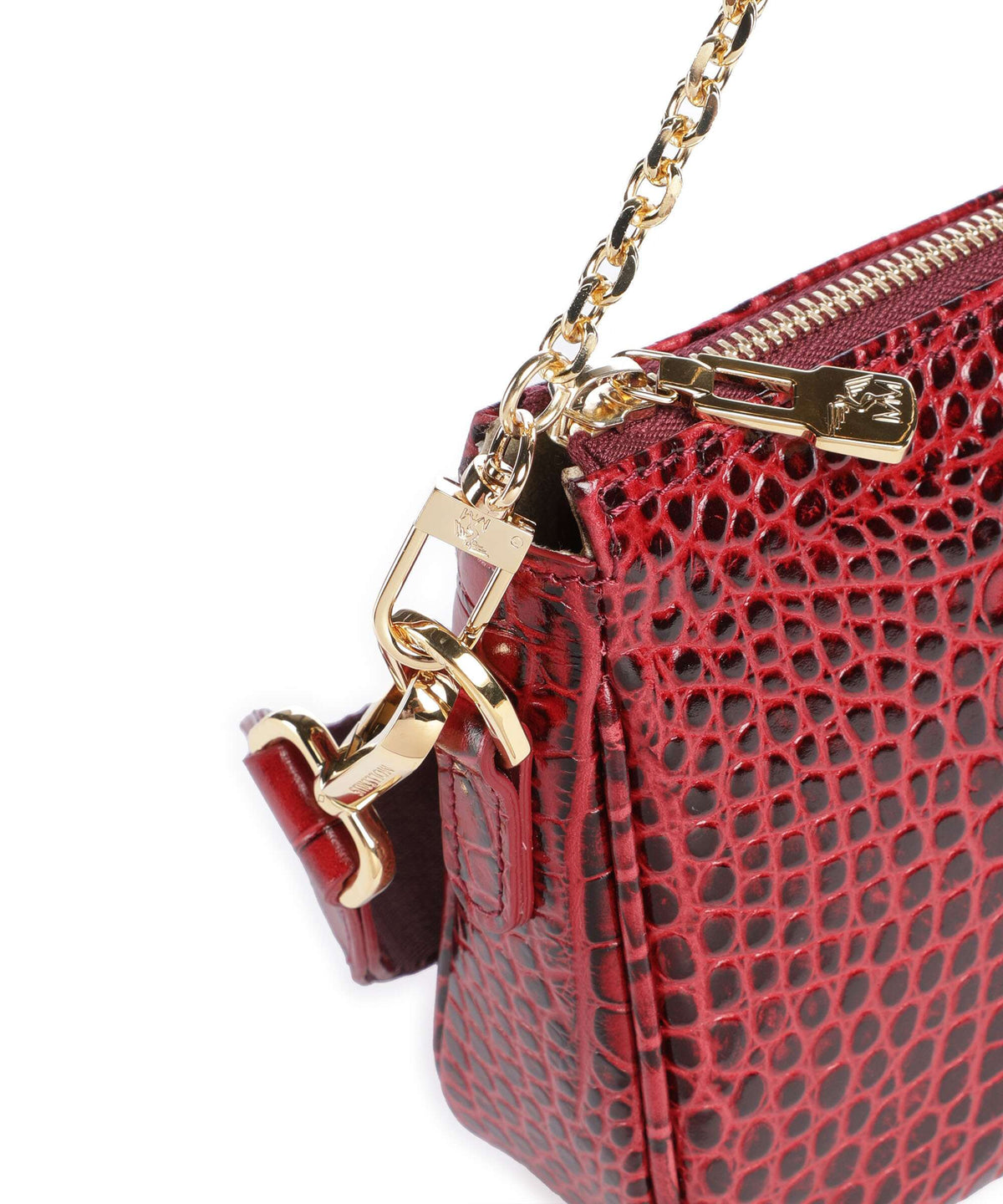 Maison Mollerus Croco Zell Shoulder bag antique rot