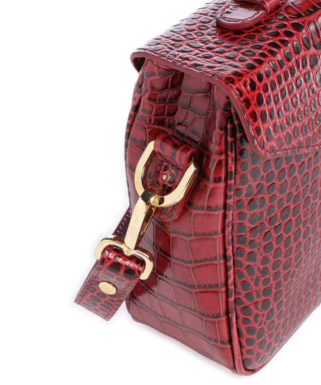 Maison Mollerus Croco Marly Crossbody bag antique rot