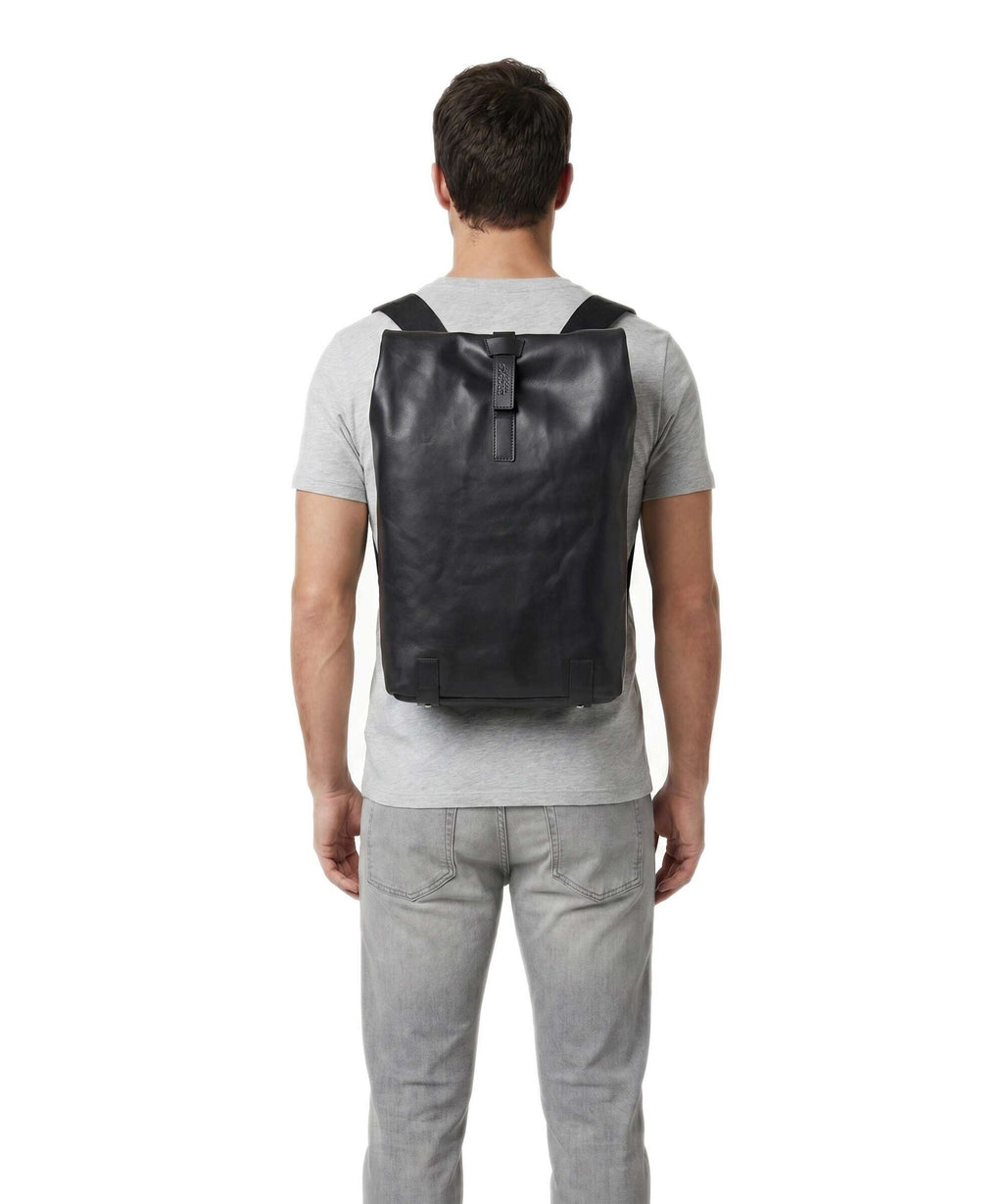 Brooks England Pickwick Leather Small Rolltop backpack black