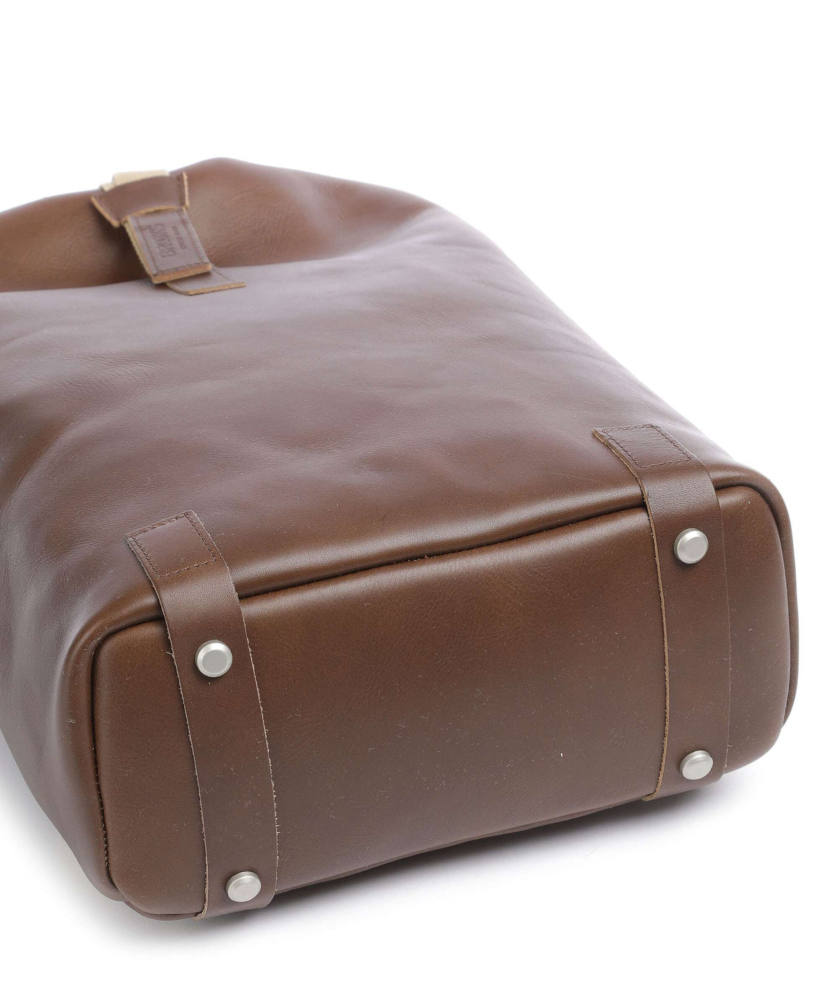 Brooks England Pickwick Leather Small Rolltop backpack dark tan