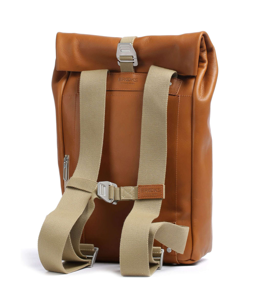 Brooks England Pickwick Leather Small Rolltop backpack cognac