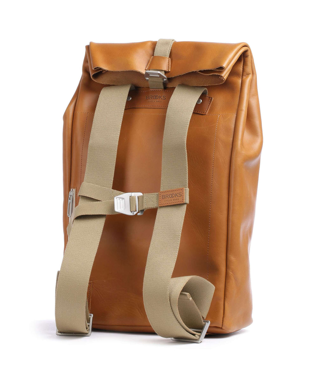 Brooks England Pickwick Leather Large Rolltop backpack cognac