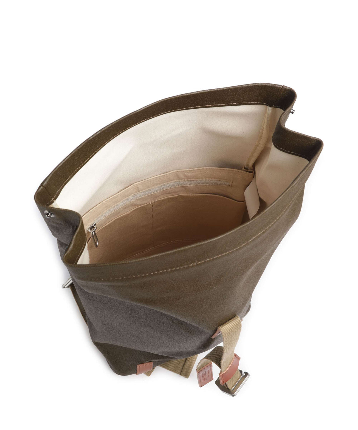 Brooks England Pickwick Cotton Canvas Small Rolltop backpack moss
