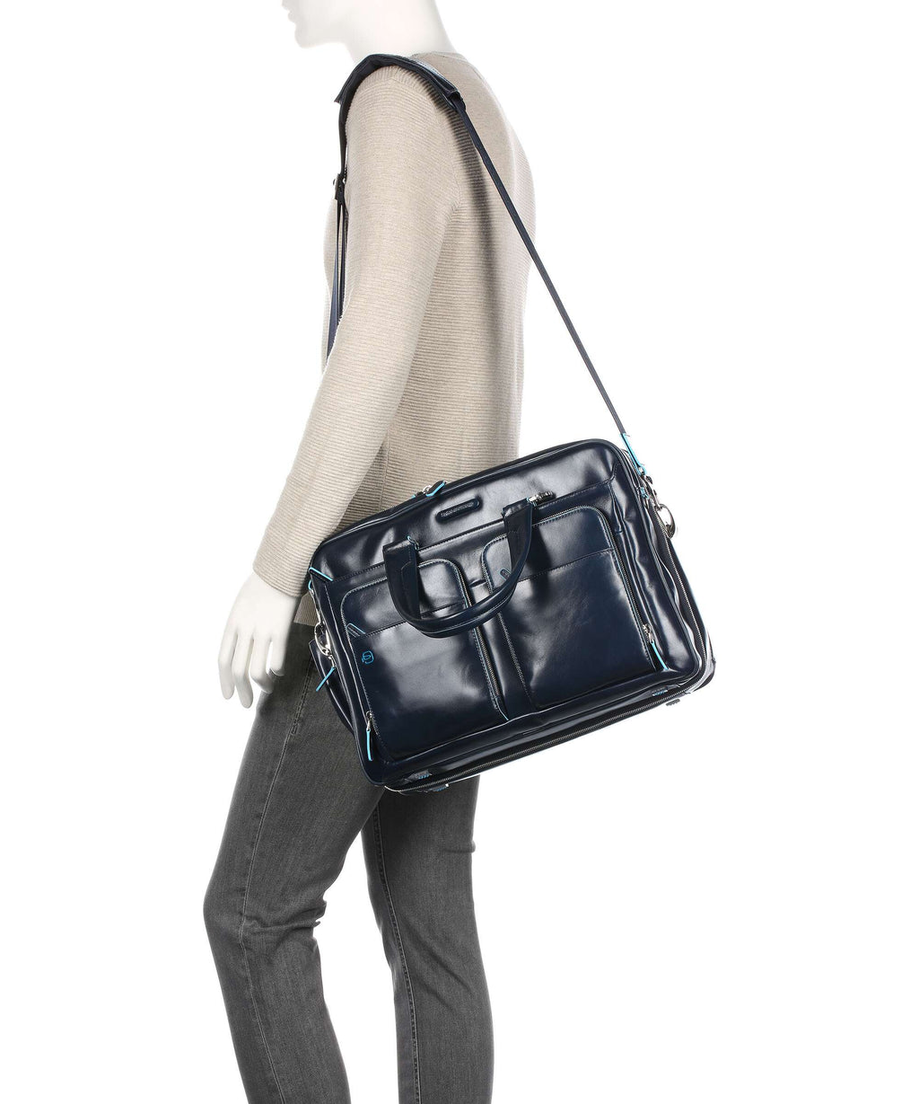 Piquadro Blue Square Briefcase blu