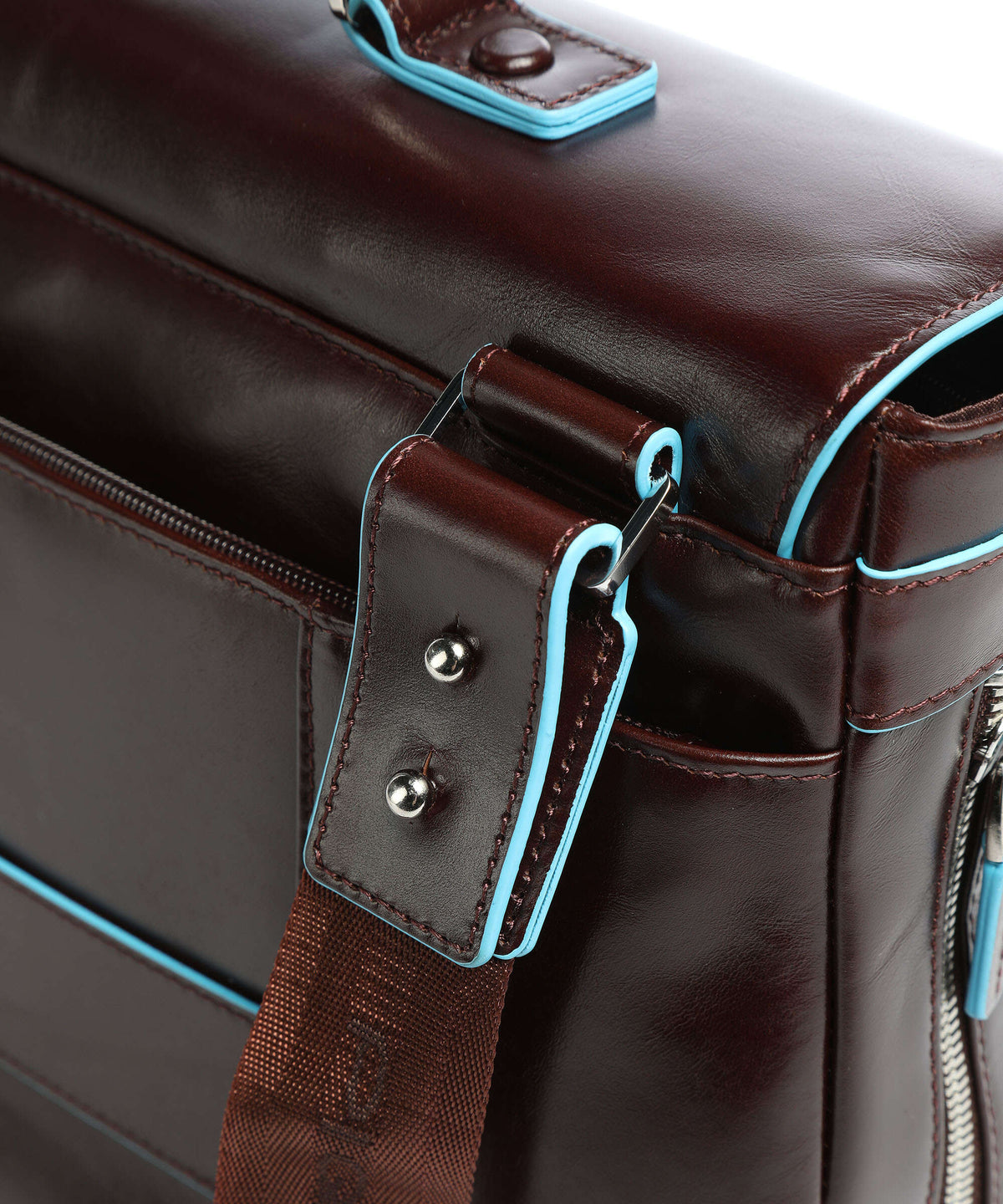 Piquadro Blue Square Briefcase mahogany