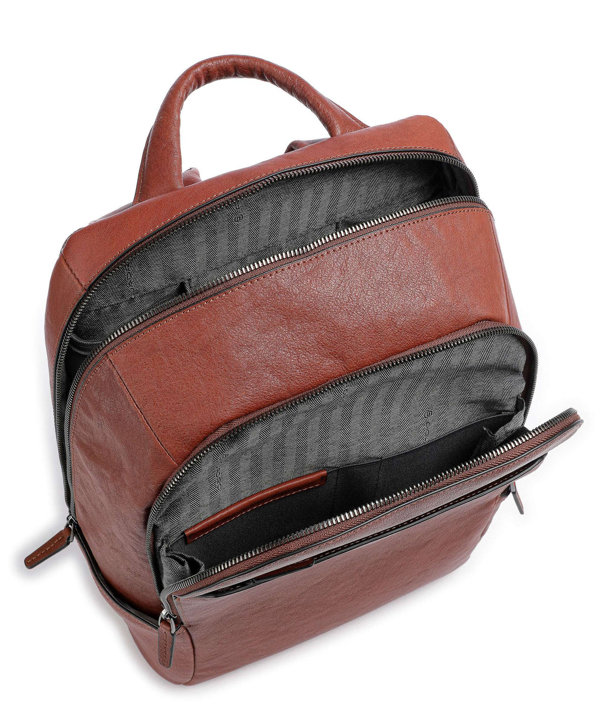 Piquadro Black Square Laptop backpack cuoio