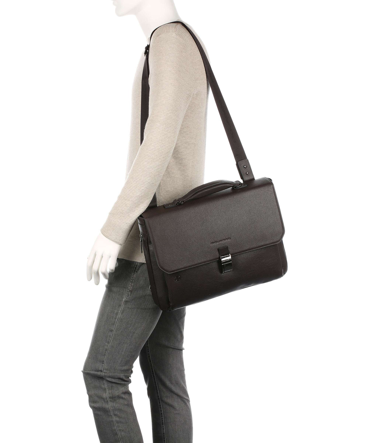 Piquadro Black Square Briefcase testa di moro