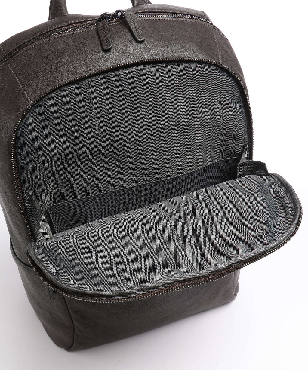 Piquadro Black Square Laptop backpack dark brown