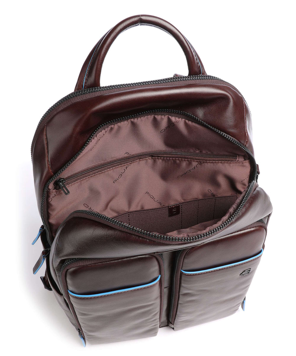 Piquadro Blue Square Revamp Laptop backpack mahogany