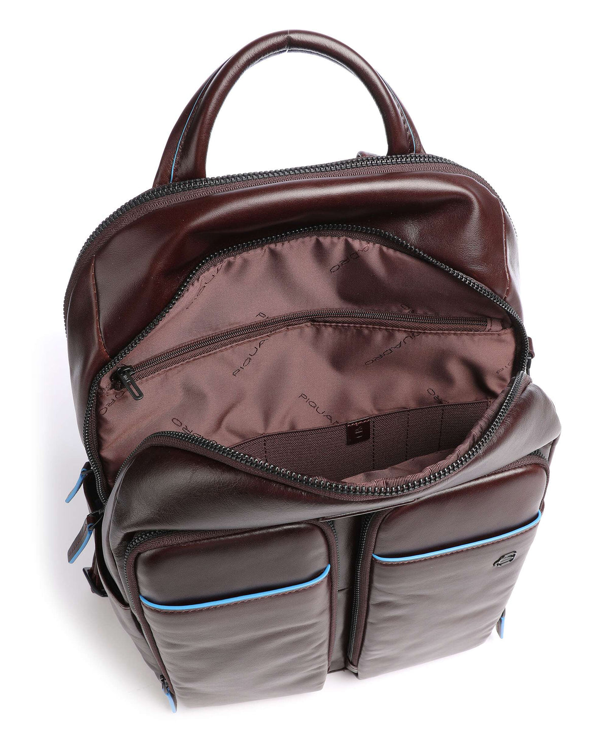 Piquadro Blue Square Revamp Laptop backpack mahogany