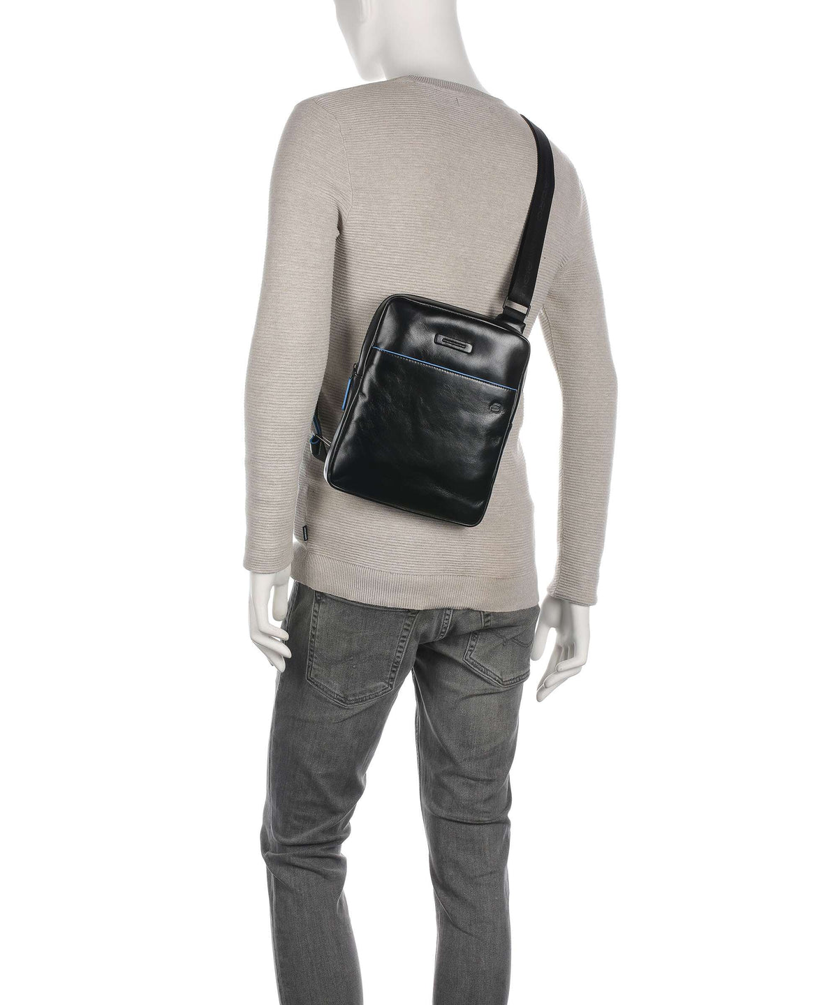Piquadro Blue Square Revamp Crossbody bag black