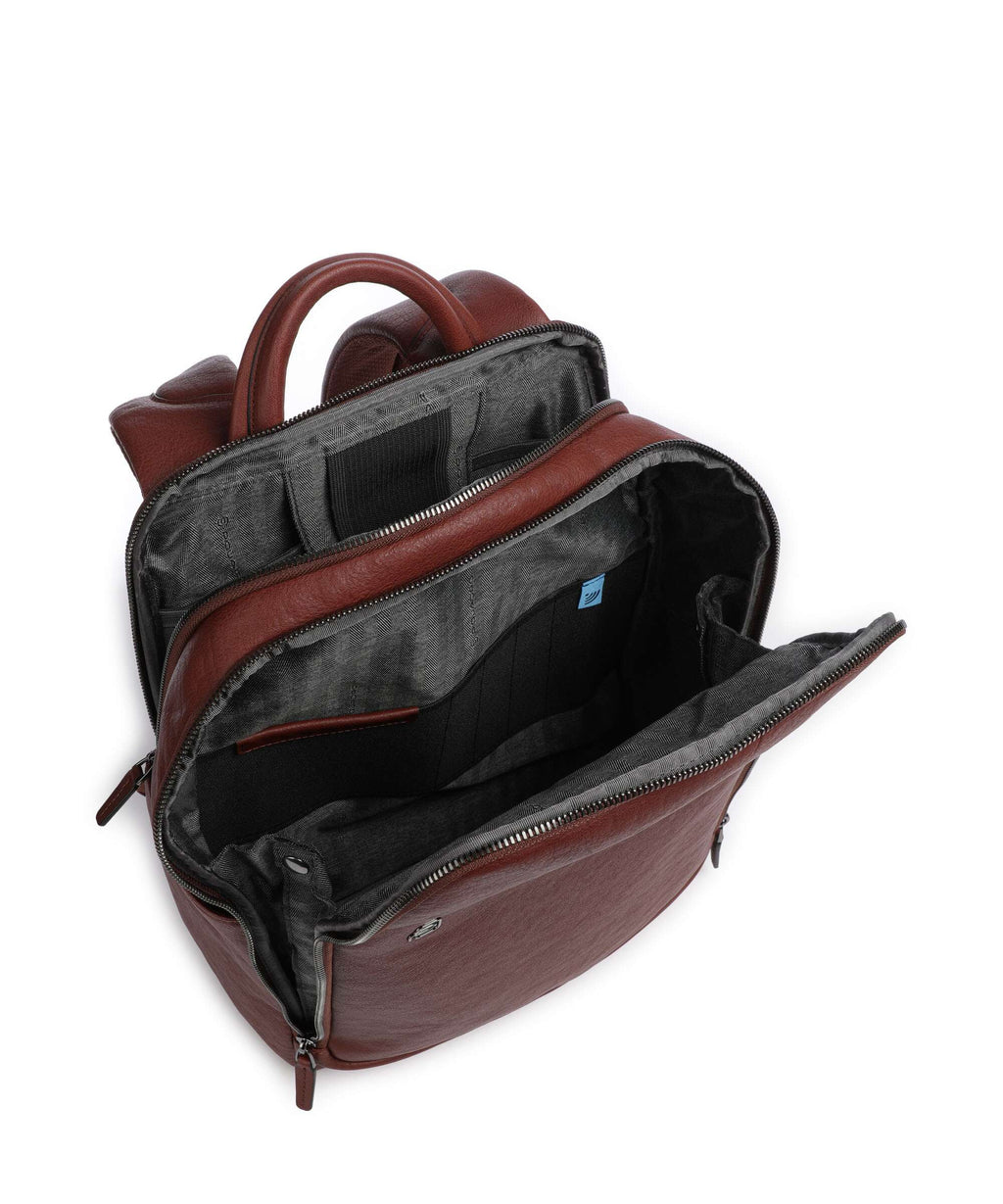 Piquadro Black Square Backpack tabacco