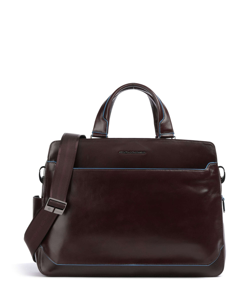 Piquadro Blue Square Briefcase mogano
