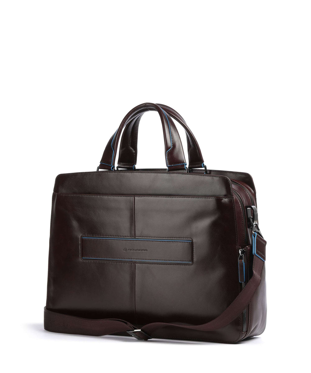 Piquadro Blue Square Briefcase mogano