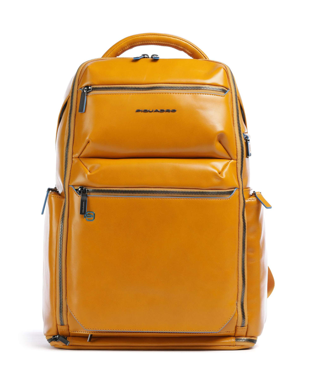 Piquadro Blue Square Backpack giallo zafferano