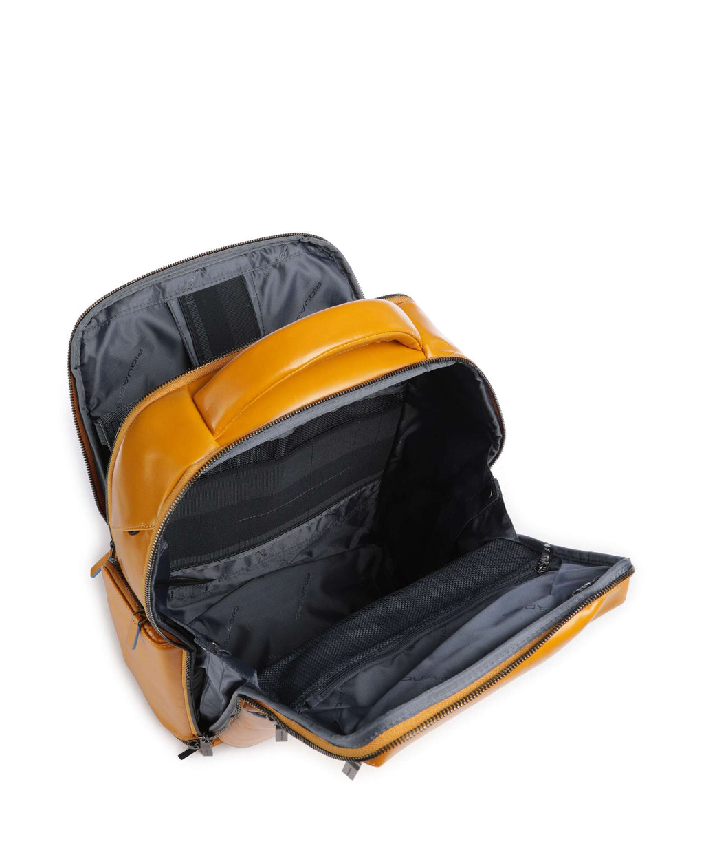 Piquadro Blue Square Backpack giallo zafferano
