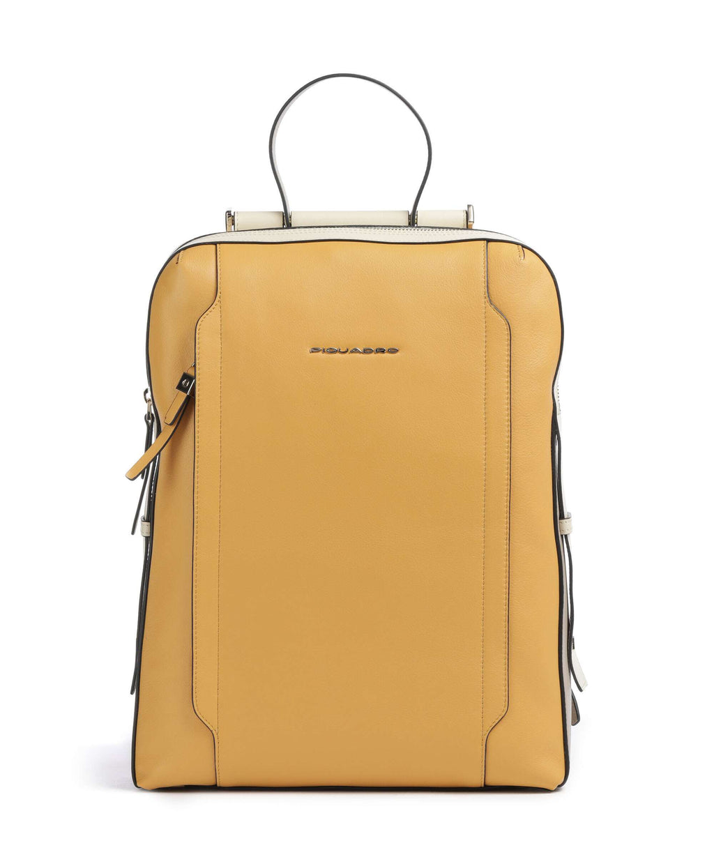Piquadro Circle Laptop backpack yellow/beige