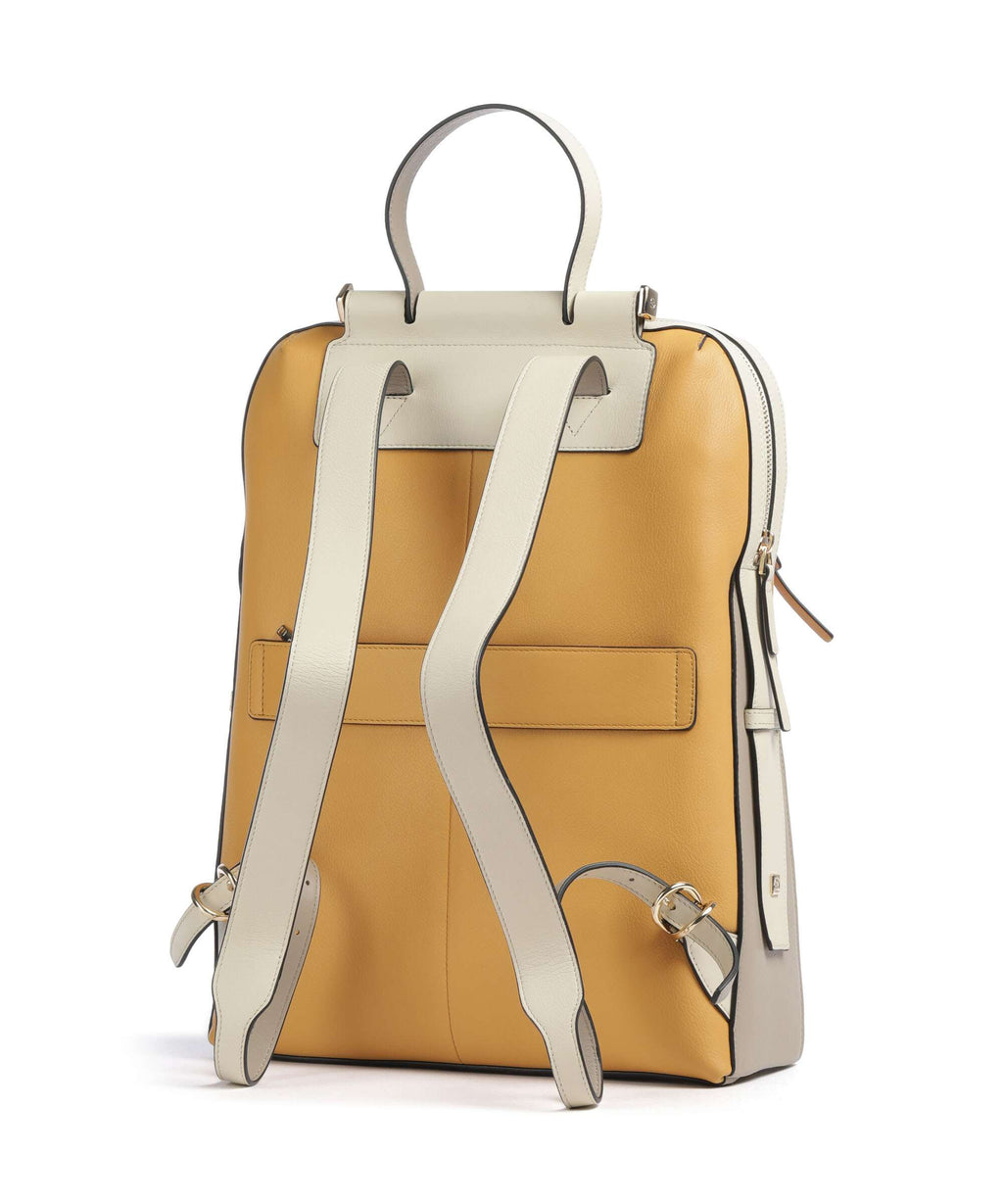 Piquadro Circle Laptop backpack yellow/beige