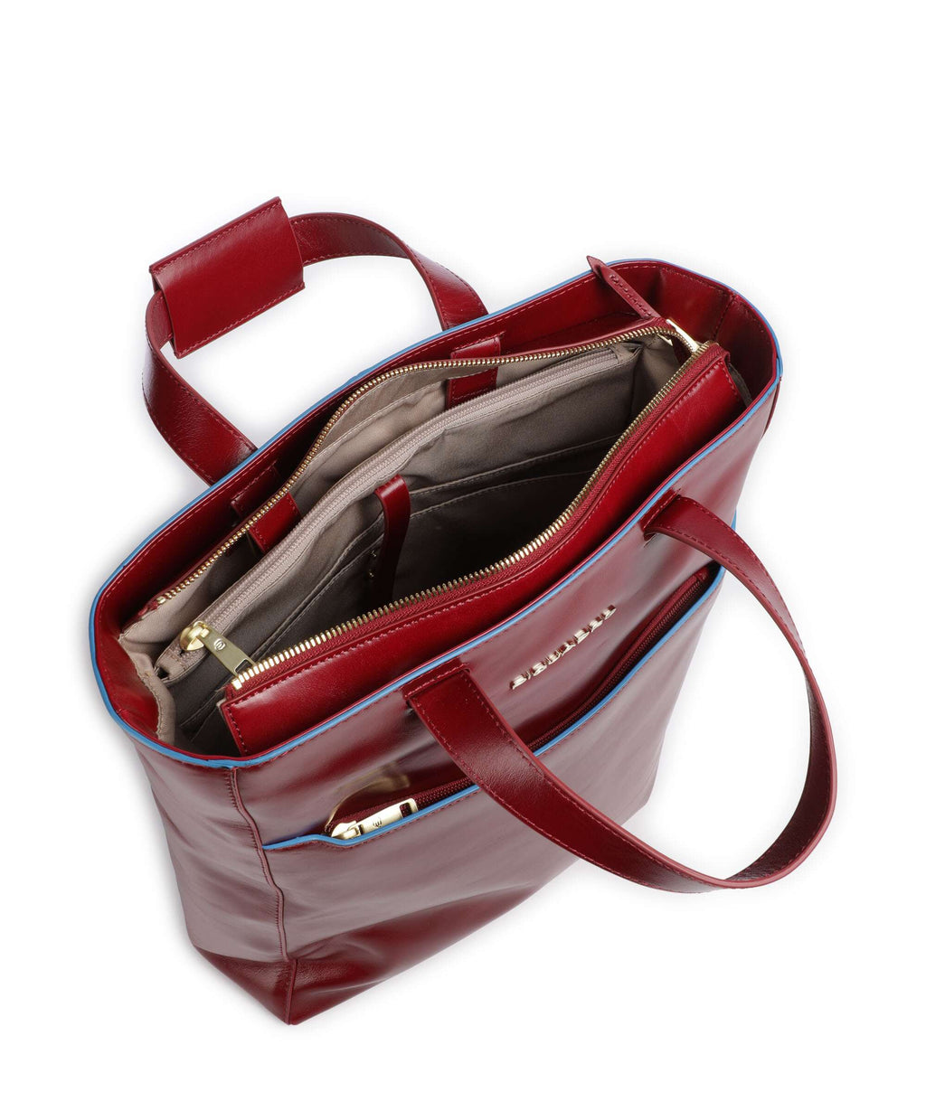 Piquadro Blue Square Hobo bag red