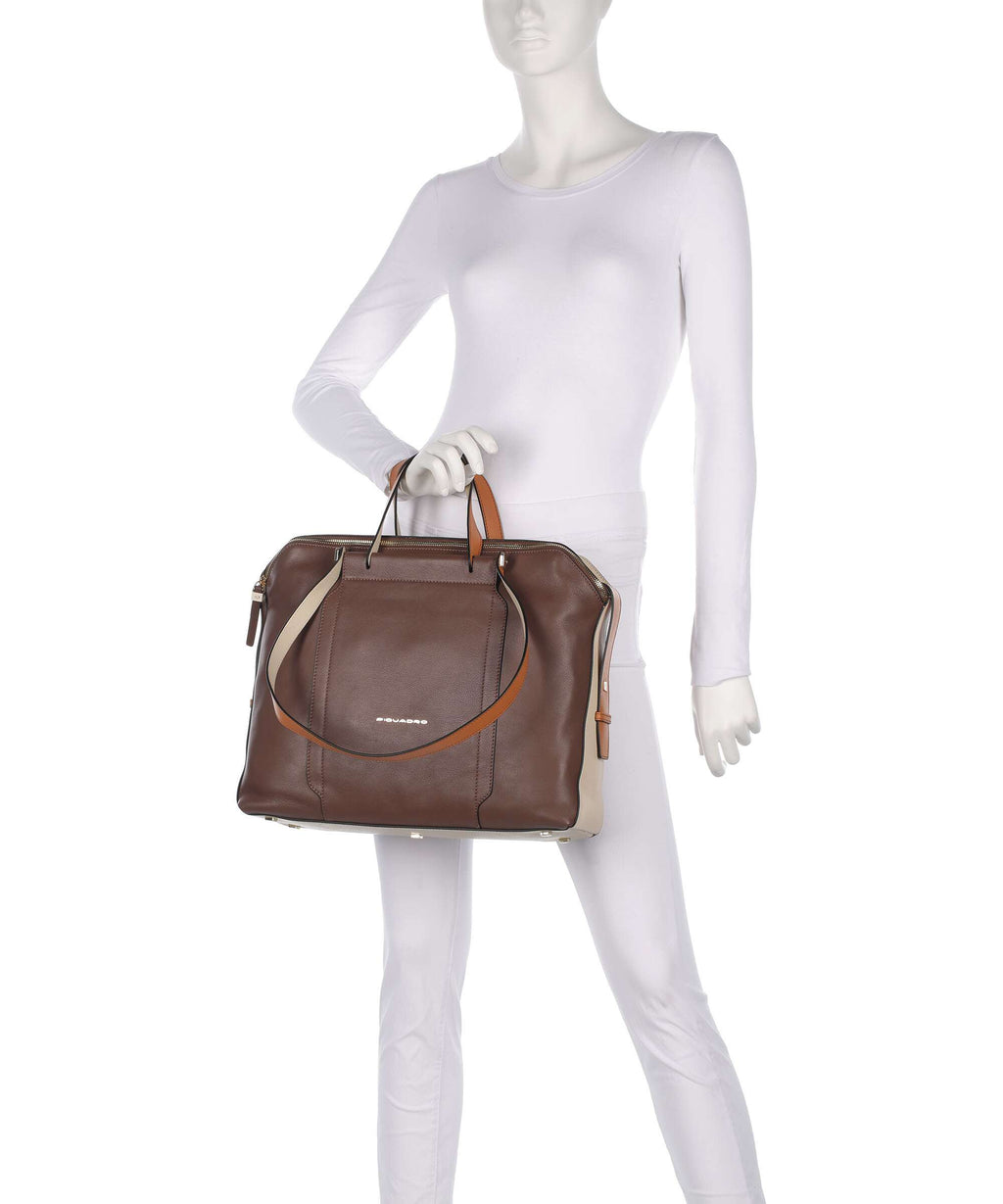 Piquadro Circle Briefcase marrone/beige