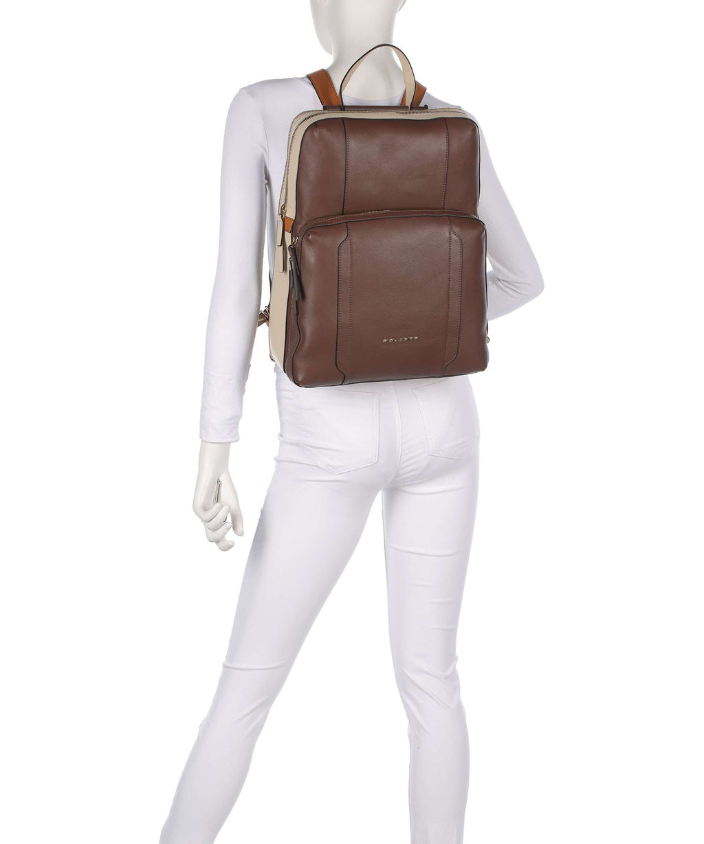 Piquadro Circle Laptop backpack marrone/beige