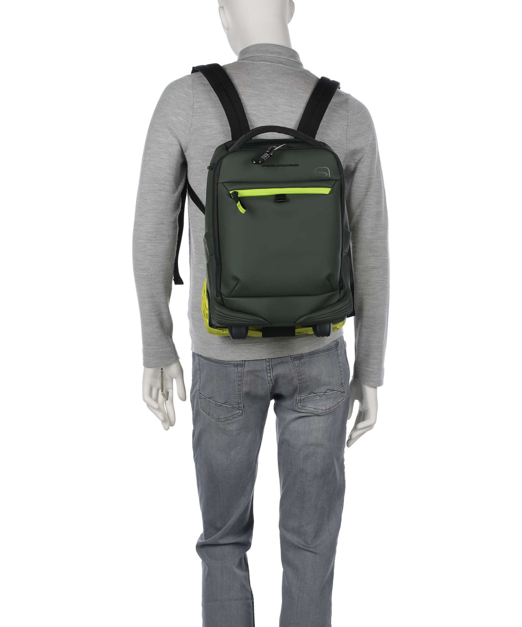 Piquadro Corner Backpack with wheels blue
