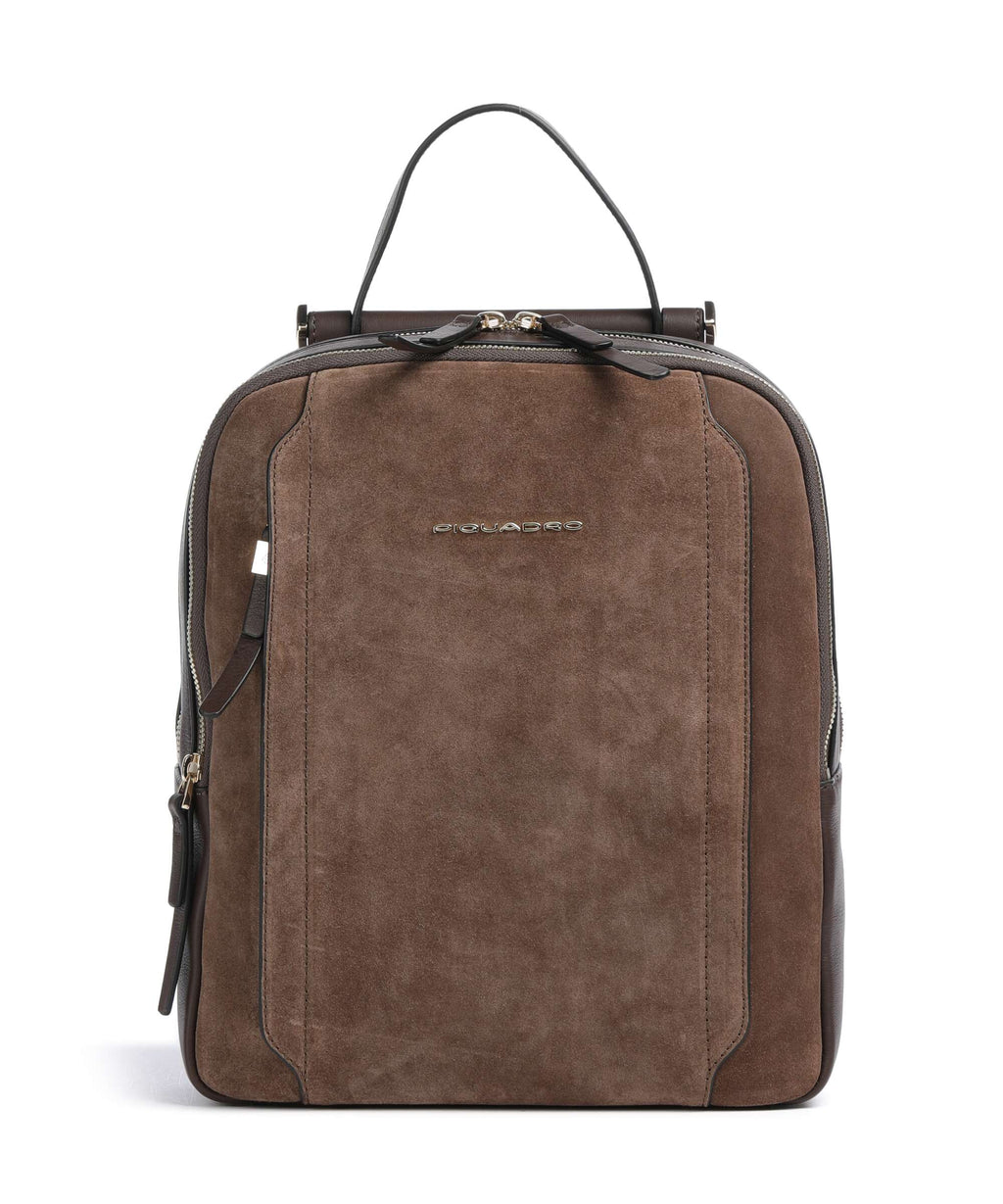 Piquadro W92T Backpack suede dark brown