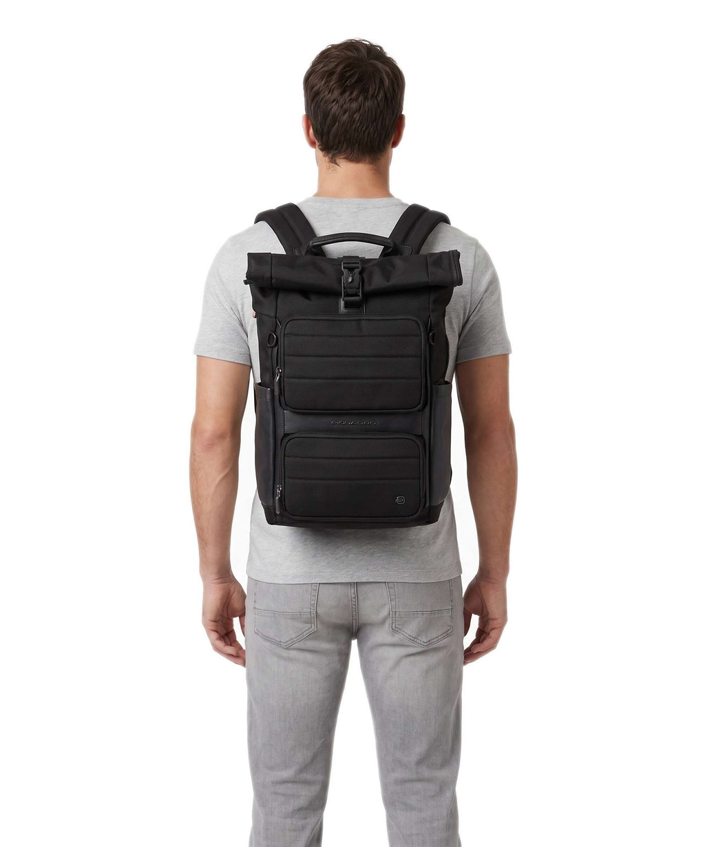 Piquadro Oberon 34 Rolltop backpack black