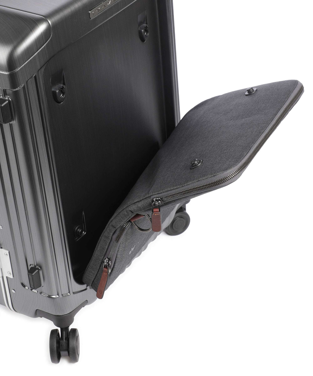 Piquadro PQ-LM Spinner (4 wheels) black/tan
