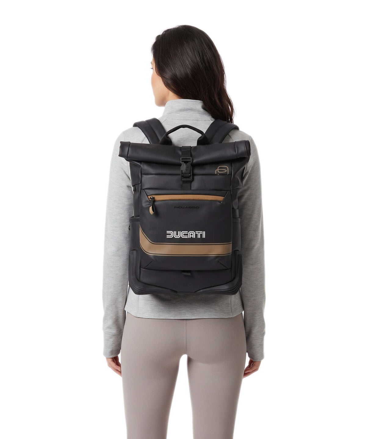 Piquadro Ducati C2OWD Rolltop backpack black/gold