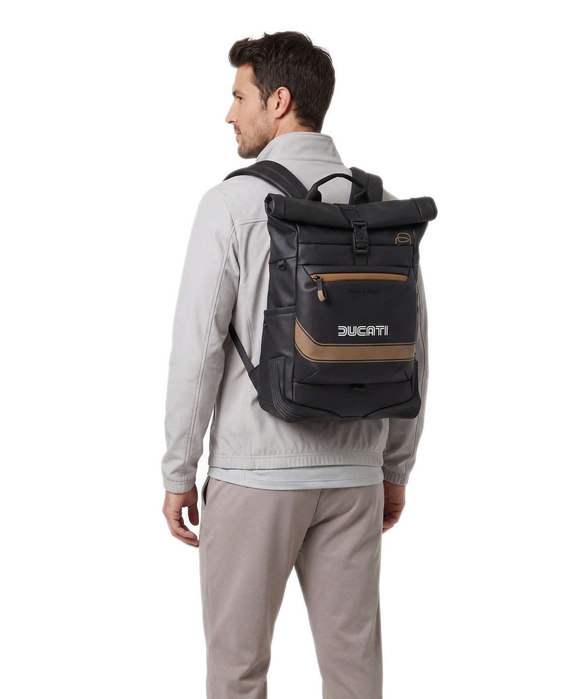 Piquadro Ducati C2OWD Rolltop backpack black/gold